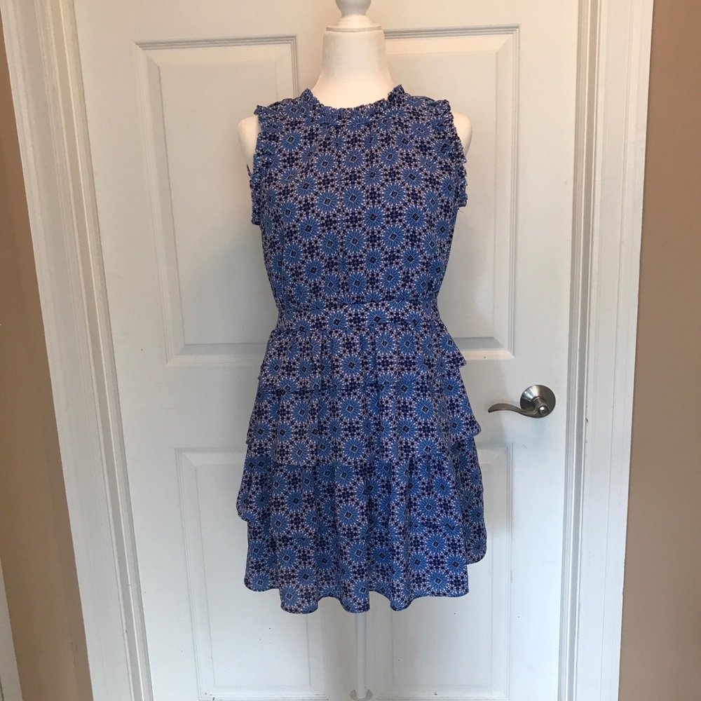 Banana Republic Blue Tiered Dress Size 8 Petite